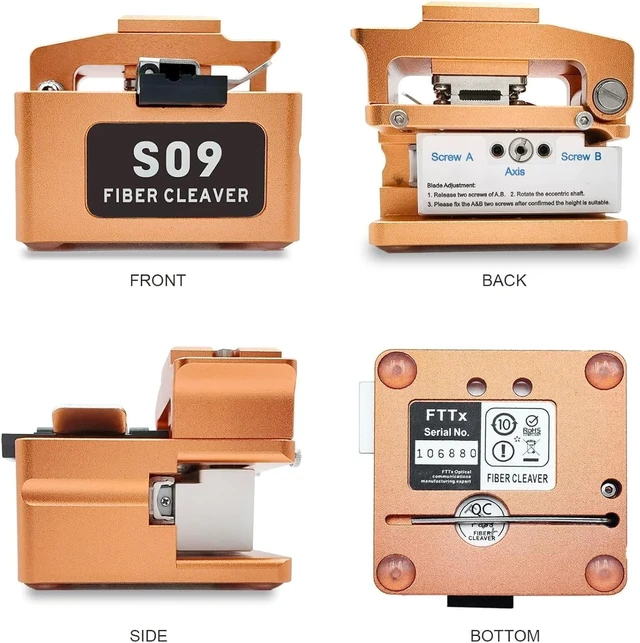 Alt view image 7 of 7 - AI-9 AI-8C S09 High Precision Hot-melt Fiber Cleaver Fiber Optic Knife, High Precision Optical Fiber Cleaver,48000 cuts, FTTH Optic Fiber Cutter with Scrap Collector
