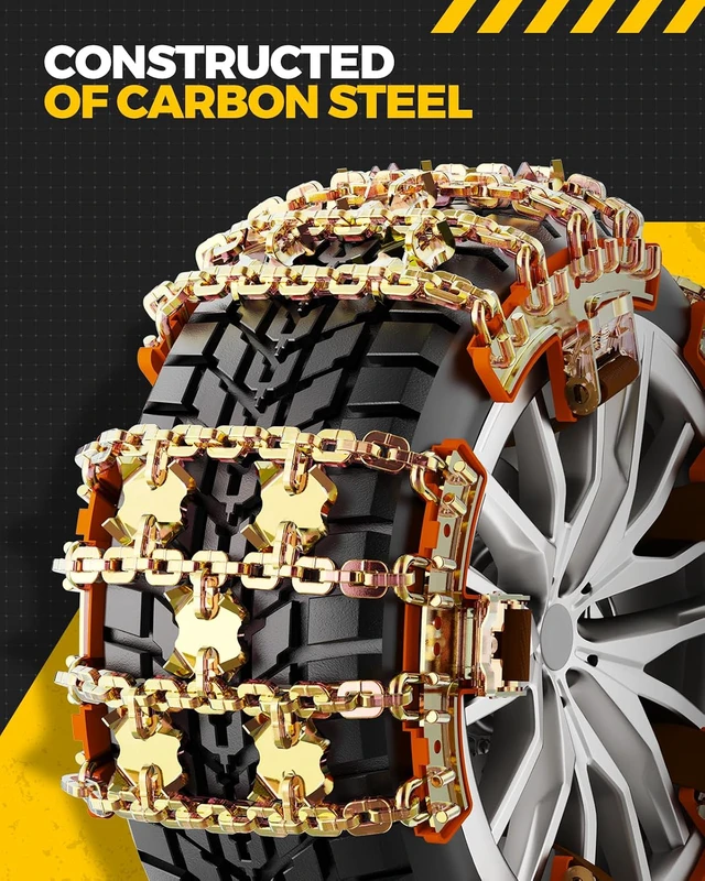 Alt view image 4 of 7 - Snow Tire Chains for Car/SUV/Pickup, Adjustable Universal Emergency Alloy Steel Snow Chains for Off-road SUV Car Tires 185 195 205 215 225 235 245 255-6PCS