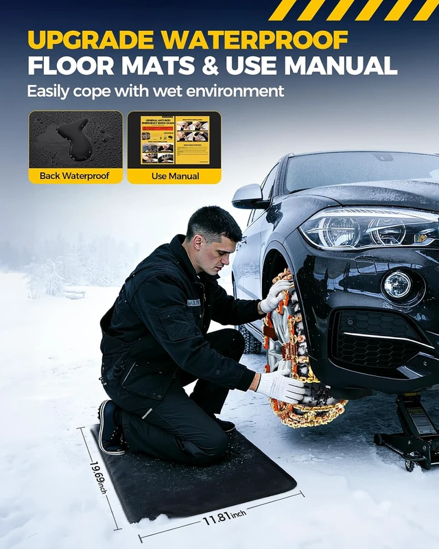 Alt view image 5 of 7 - Snow Tire Chains for Car/SUV/Pickup, Adjustable Universal Emergency Alloy Steel Snow Chains for Off-road SUV Car Tires 185 195 205 215 225 235 245 255-6PCS