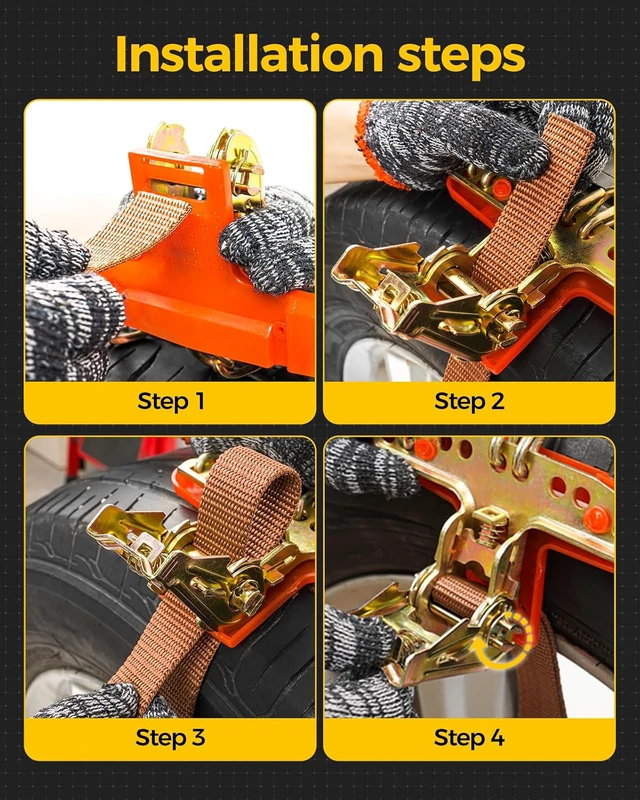 Alt view image 7 of 7 - Snow Tire Chains for Car/SUV/Pickup, Adjustable Universal Emergency Alloy Steel Snow Chains for Off-road SUV Car Tires 185 195 205 215 225 235 245 255-6PCS