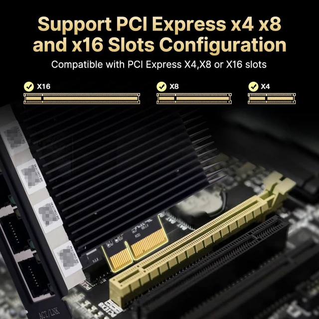 Alt view image 3 of 7 - 4-Port 2.5Gbps PCIe Ethernet Card with I226, NAS/Gaming/Workstation