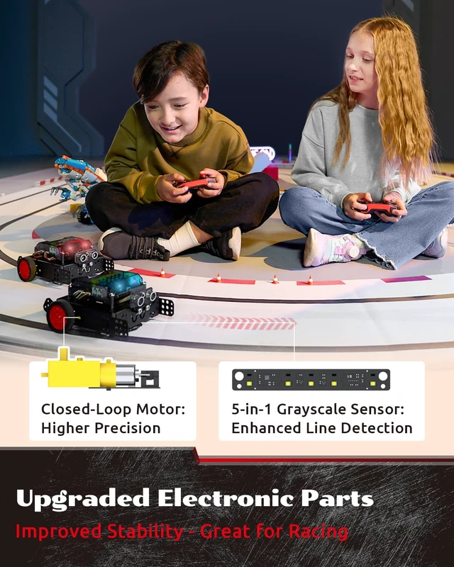 Alt view image 4 of 7 - Rocky Coding Robot Car Kit for Kids 8-12 12-16, STEM Educational Engineering Toy, Scratch Python C Programming & Remote Control, Science Gift for 8 9 10 11 12+ Year Old Boys Girls