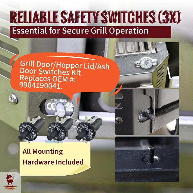 Alt view image 5 of 7 - Replacement Non-WiFi Controller Combo Set for Masterbuilt Gravity Series 560/800/1050 Digital Charcoal Grill + Smoker Full Kit Includes Control Panel, 4 Meat Probes, 3 Door Switches & Power Adapter