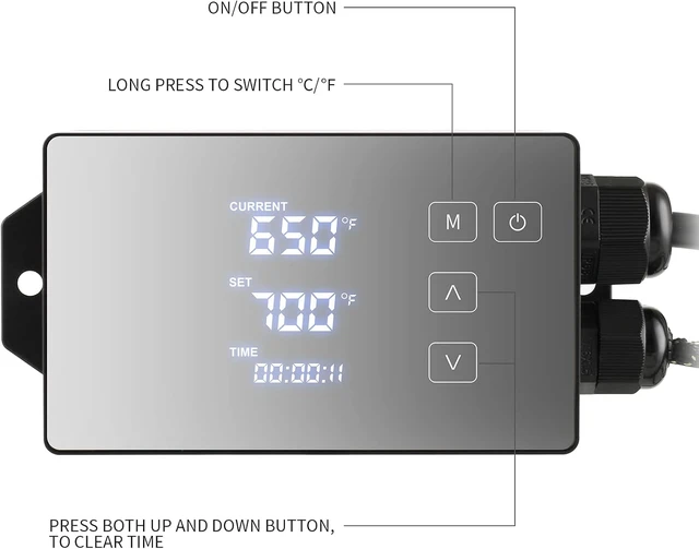 Alt view image 2 of 5 - Digital Temperature Controller with Accessories, Black, 110V, Easy to Use