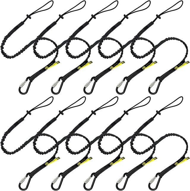 Main image of Tool Lanyard with Single Carabiner and Adjustable Loop End, Standard Length, Maximum Weight Limit 8KG / 17.6lb, Aluminum Screw Lock Carabiner with Shock Cord Stopper, 0929S (10 Pack)