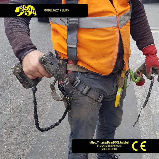 Alt view image 4 of 7 - Tool Lanyard with Single Carabiner and Adjustable Loop End, Standard Length, Maximum Weight Limit 8KG / 17.6lb, Aluminum Screw Lock Carabiner with Shock Cord Stopper, 0929S (10 Pack)