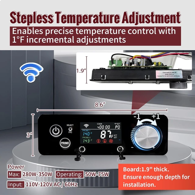 Alt view image 2 of 7 - Rectangular WiFi PID Control Panel Kit (AC03P9) for Pit Boss