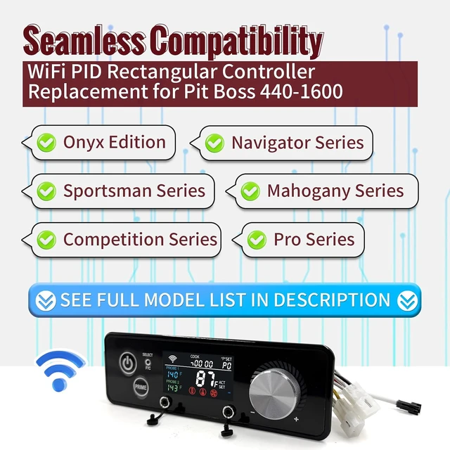 Alt view image 4 of 7 - Rectangular WiFi PID Control Panel Kit (AC03P9) for Pit Boss