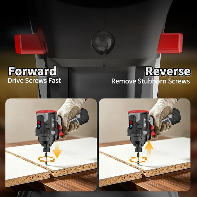 Alt view image 5 of 7 - 16.8V Cordless Drill & Impact Driver Combo Kit, 3/8" Drill & 1/4" Impact Driver, 2×2000mAh Batteries, for DIY Projects, Furniture Assembly & Home Repairs