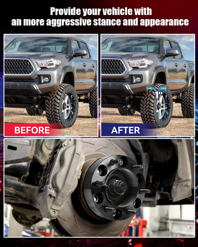 Alt view image 5 of 7 - 6x5.5 Hubcentric Wheel Spacers 1 Inch 6x139.7mm with 12x1.5 Studs & 106mm Center Bore, Forged for Tacoma, 4Runner, Tundra, FJ, Sequoia, GX460 & GX470 (1995-2023)