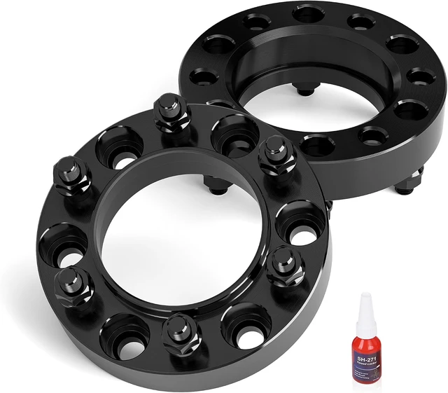 Alt view image 6 of 7 - 6x5.5 Hubcentric Wheel Spacers 1 Inch 6x139.7mm with 12x1.5 Studs & 106mm Center Bore, Forged for Tacoma, 4Runner, Tundra, FJ, Sequoia, GX460 & GX470 (1995-2023)