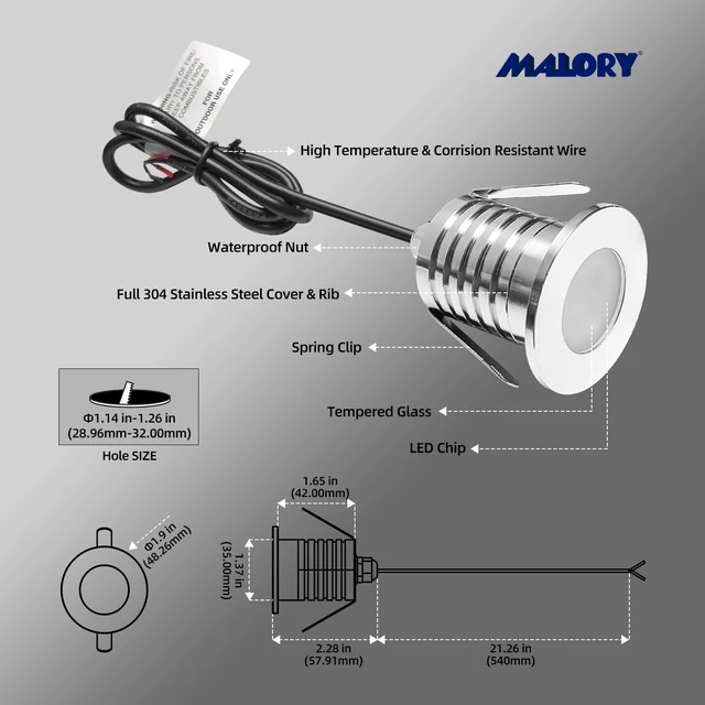 Alt view image 6 of 7 - 3W Recessed Low Voltage Deck Light 6 Pack 2Inch