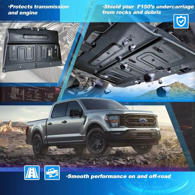 Alt view image 3 of 7 - Manganese Steel Under Shield W/Screws for 2015-2020 Ford F150 Diaper Panel