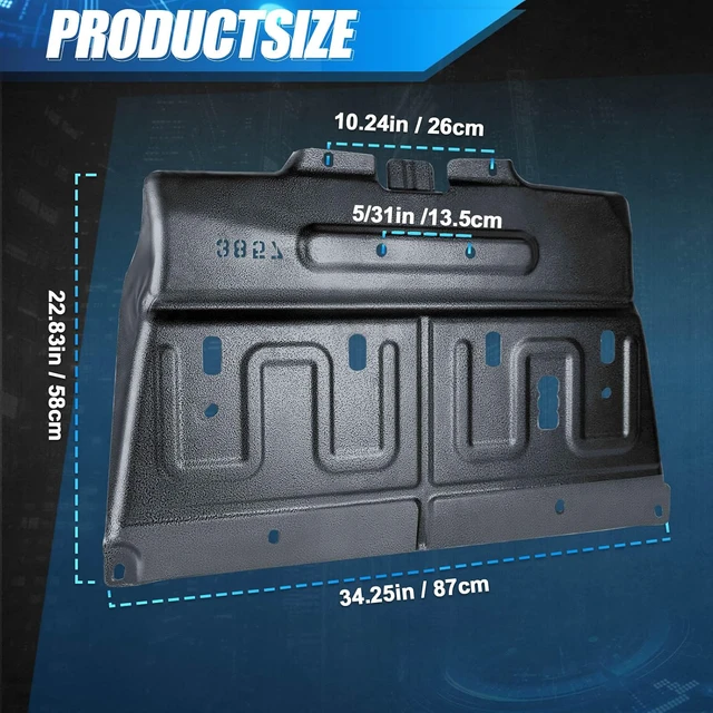 Alt view image 7 of 7 - Manganese Steel Under Shield W/Screws for 2015-2020 Ford F150 Diaper Panel