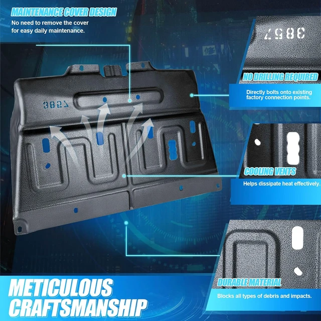 Alt view image 5 of 7 - Manganese Steel Under Shield W/Screws for 2015-2020 Ford F150 Diaper Panel