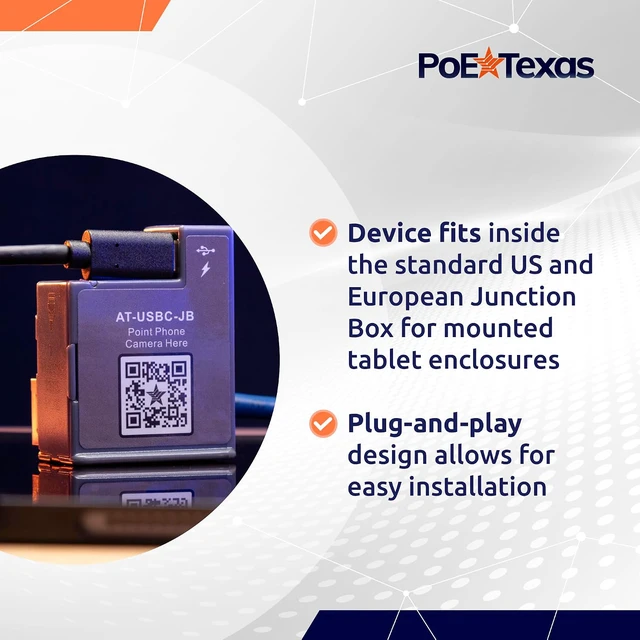 Alt view image 3 of 7 - PoE+ to USB-C Power & Data Adapter, Up to 328 Ft