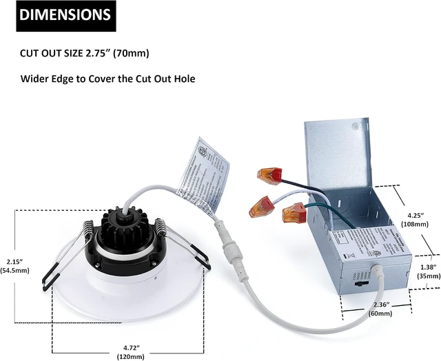 Alt view image 5 of 6 - 4 Inch LED Recessed Lights 6 Pack, Adjustable Gimbal Downlight,White