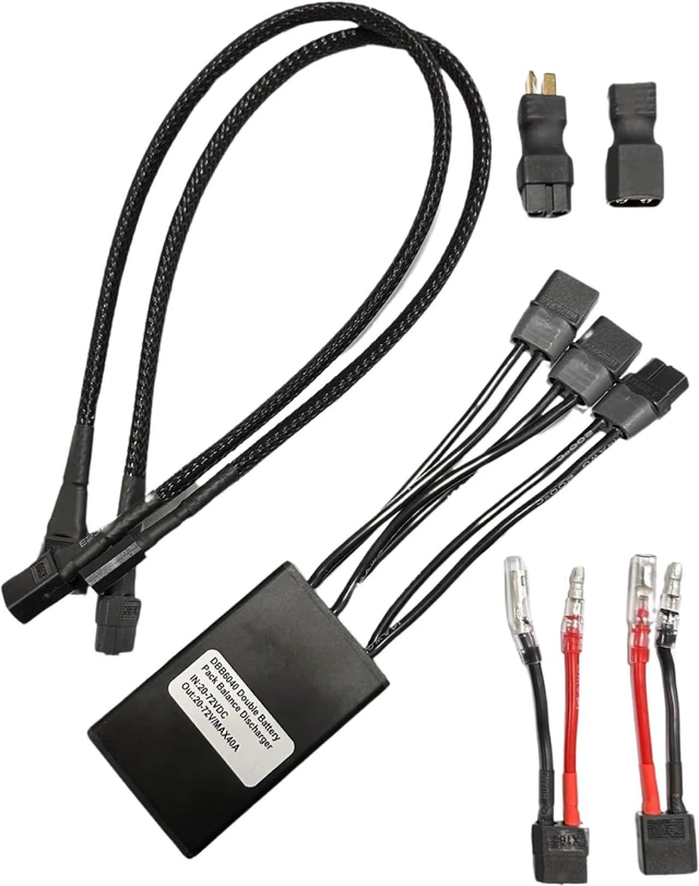 Main image of Universal Dual Battery Discharge Balancer Kit (40A)(Bullet, T-Plug, XT60) for 500W and 750W E-Bike (Max Current 40Amp) (40A), black