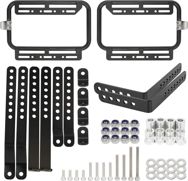 Main image of Universal Upgrade Motorcycle Side Case Mounting Kit Support Rack Detachable Saddlebag Bracket with Aluminum Alloy Support Bar Fit for Motorbike Hard Saddlebag Trunk Tour Storage Carrier Black
