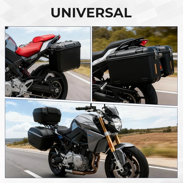 Alt view image 5 of 6 - Universal Upgrade Motorcycle Side Case Mounting Kit Support Rack Detachable Saddlebag Bracket with Aluminum Alloy Support Bar Fit for Motorbike Hard Saddlebag Trunk Tour Storage Carrier Black
