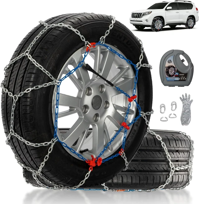 Main image of Heavy Duty Snow Chains for Pickup Trucks & Off-Road SUVs Quick Fit & Easy Installation, Reusable Emergency Tire Traction Chain, Set of 2 (HP2340)