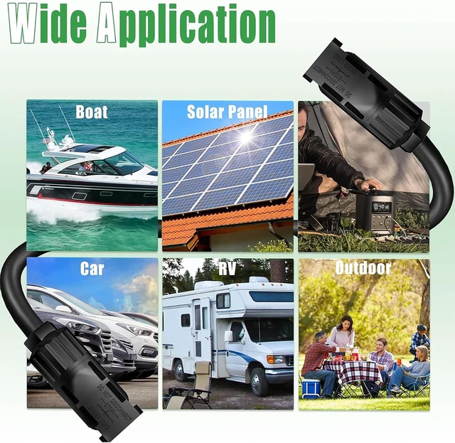 Alt view image 7 of 7 - 70 Feet 10AWG Twin Wire Solar Extension Cable with IP67 Male & Female Connectors Bonus 6 Pairs Connector Adapter Kit