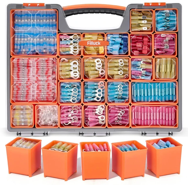Main image of 1622PCS Heat Shrink Wire Connectors Kit, T-Tap Electrical Terminals & Solder Seal Connectors, Insulated Marine Grade Waterproof Ring Fork Spade Butt Splice Set for Boat Automotive DIY