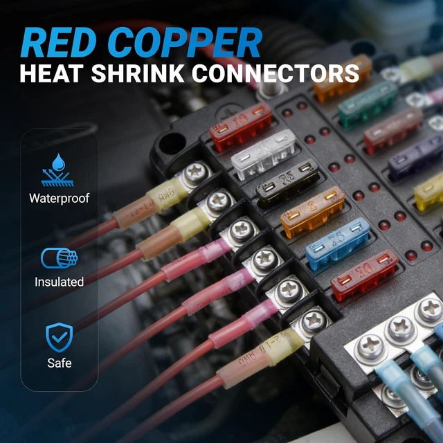 Alt view image 6 of 7 - 1622PCS Heat Shrink Wire Connectors Kit, T-Tap Electrical Terminals & Solder Seal Connectors, Insulated Marine Grade Waterproof Ring Fork Spade Butt Splice Set for Boat Automotive DIY