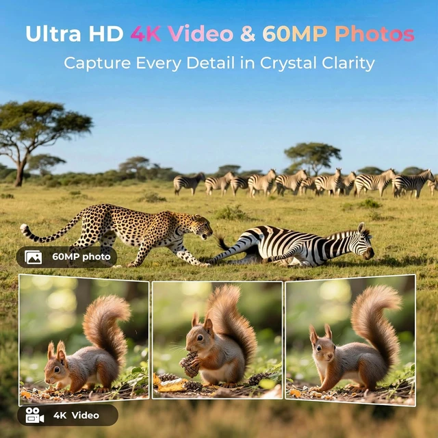 Alt view image 3 of 7 - WiFi Trail Camera 4K Game Camera Starlight Night Vision Dual Lens