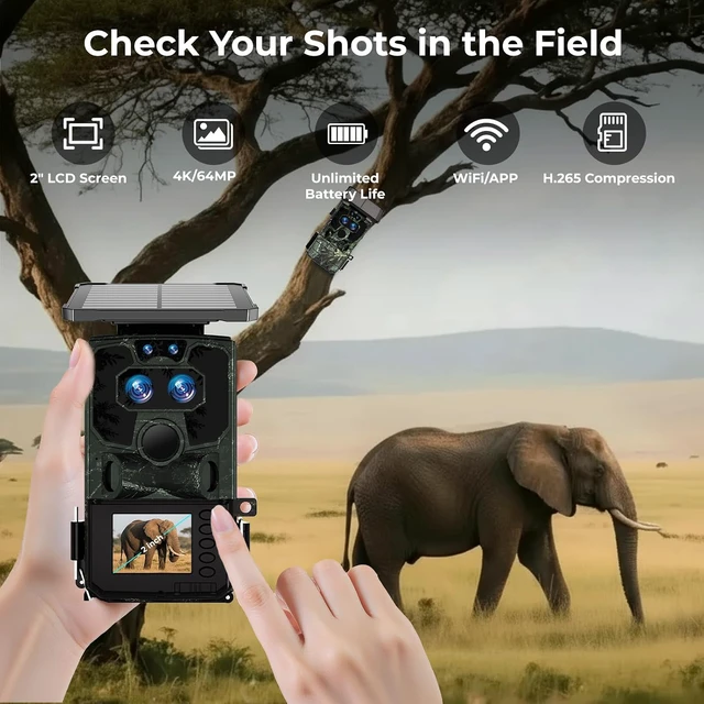 Alt view image 7 of 7 - WiFi Trail Camera 4K Game Camera Starlight Night Vision Dual Lens