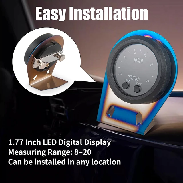Alt view image 5 of 6 - Wideband UEGO Air/Fuel Ratio AFR Gauge Kit, Universal