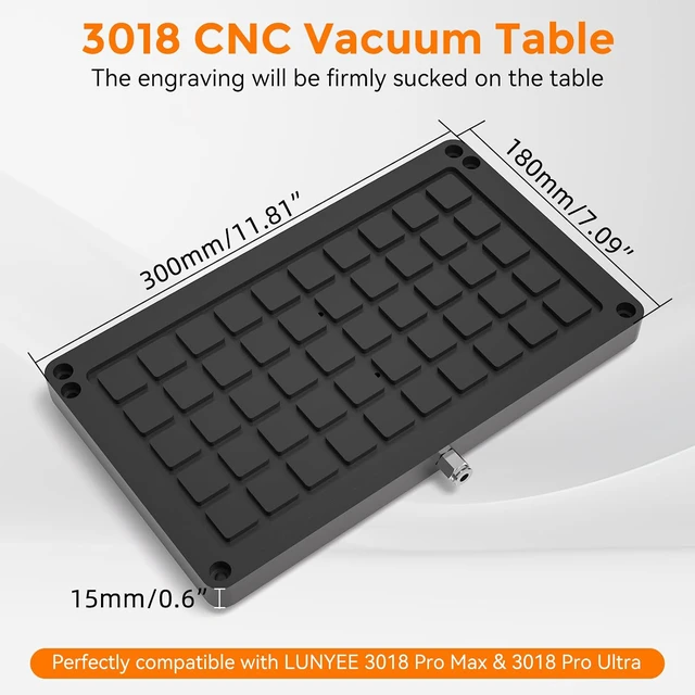 Alt view image 2 of 7 - 3018 Vacuum Table for CNC Series 3018 Pro Max, 3018 Pro Ultra, Workholding Suction Table Set for Engraving and Milling. Area: 300x180x15mm
