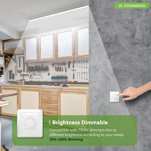 Alt view image 3 of 7 - Dimmable LED Shop Lights 4FT,30W 4500LM,6CCT Tunable,Plug-in Garage Lights