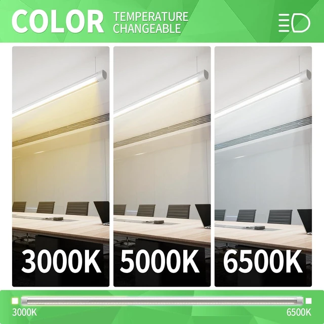 Alt view image 7 of 7 - Dimmable LED Shop Lights 4FT,30W 4500LM,6CCT Tunable,Plug-in Garage Lights
