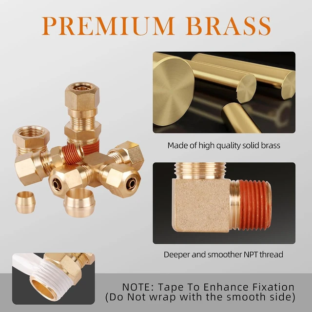 Alt view image 2 of 6 - 119PCS DOT Brass Compression Quick Connect Air Line Fittings Kit