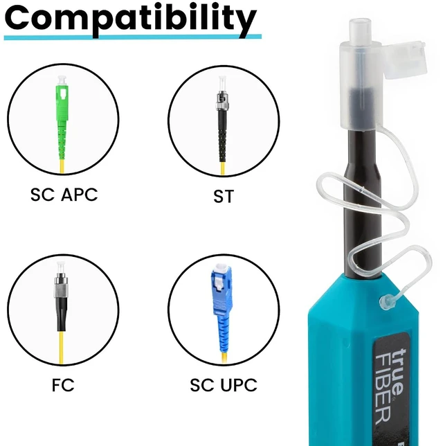 Alt view image 3 of 7 - Fiber Optic Dual Position Pen Click Cleaner, SC/ST/FC, 800+ Cleans, UPC/ Connector Ferrules, 2.50mm, 5 Pack