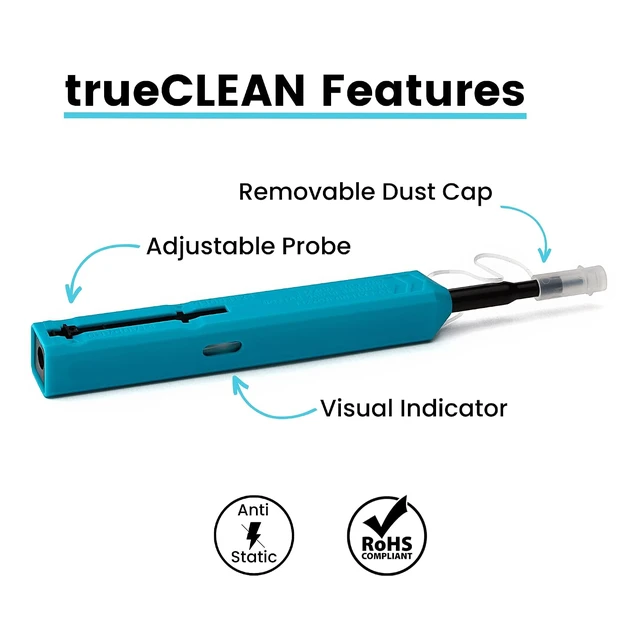 Alt view image 5 of 7 - Fiber Optic Dual Position Pen Click Cleaner, SC/ST/FC, 800+ Cleans, UPC/ Connector Ferrules, 2.50mm, 5 Pack