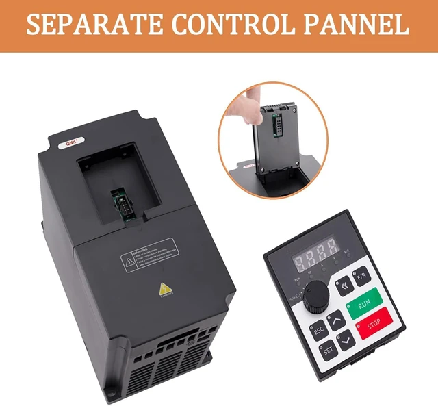 Alt view image 3 of 7 - 2.2KW 380V 3HP 5A AC VFD Converter Single to 3 Phase Inverter