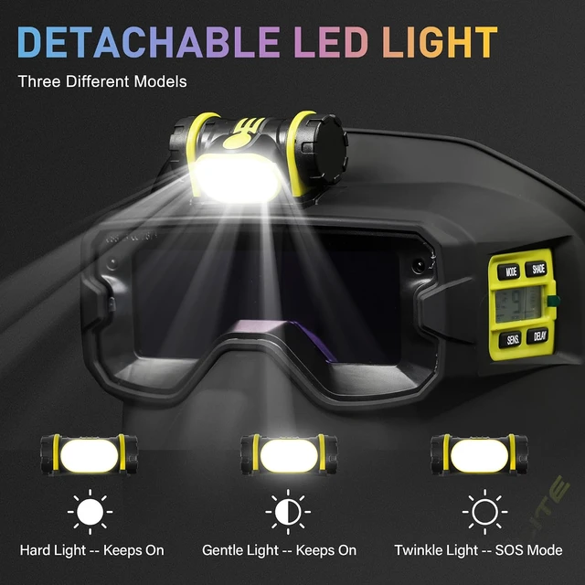 Alt view image 2 of 7 - SPOTLITE True Color Auto Darkening Welding Goggles Kit, Full Facepiece Protection Mask for Tig, Mig, Stick Plasma Cut, Neck & Shoulder Fireproof Cover Included (Spotlite)