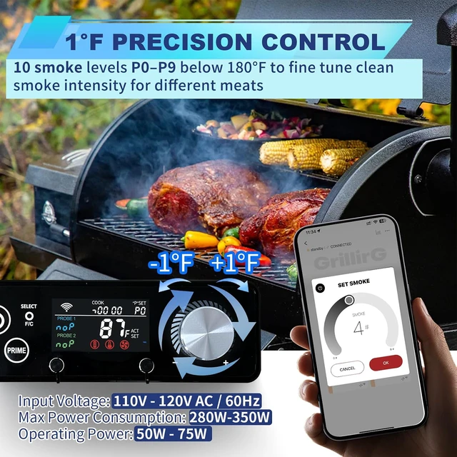 Alt view image 6 of 7 - WiFi PID Rectangle Control Board Replacement for Pit Boss Pellet Grills