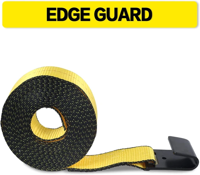 Alt view image 4 of 7 - Flat Hook Ratchet Straps-Tie Down Straps Heavy Duty-2 Inch x 27 Feet-Weather Resistant Strap -3,333 Pound Working Load Limit-for Flatbed, Truck, Trailers Pickup(4 Pack) Yellow