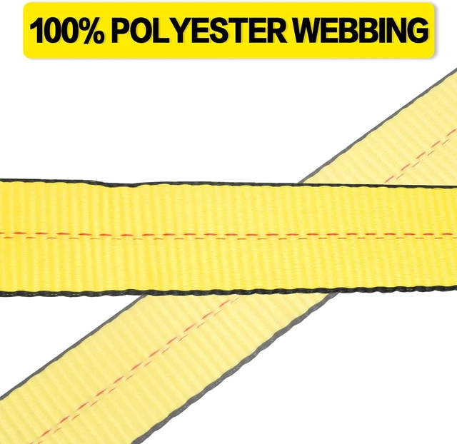 Alt view image 6 of 7 - Flat Hook Ratchet Straps-Tie Down Straps Heavy Duty-2 Inch x 27 Feet-Weather Resistant Strap -3,333 Pound Working Load Limit-for Flatbed, Truck, Trailers Pickup(4 Pack) Yellow