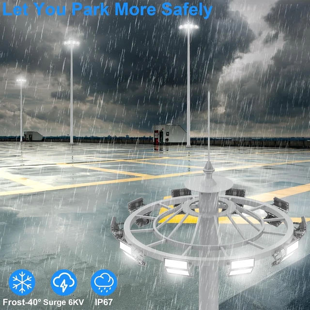 Alt view image 2 of 6 - LED Flood Light Outdoor, Led Stadium Lights Super Bright Security Lights 300W, 39000Lumen, Surge 6KV, IP67 Waterproof, 6500K Daylight White