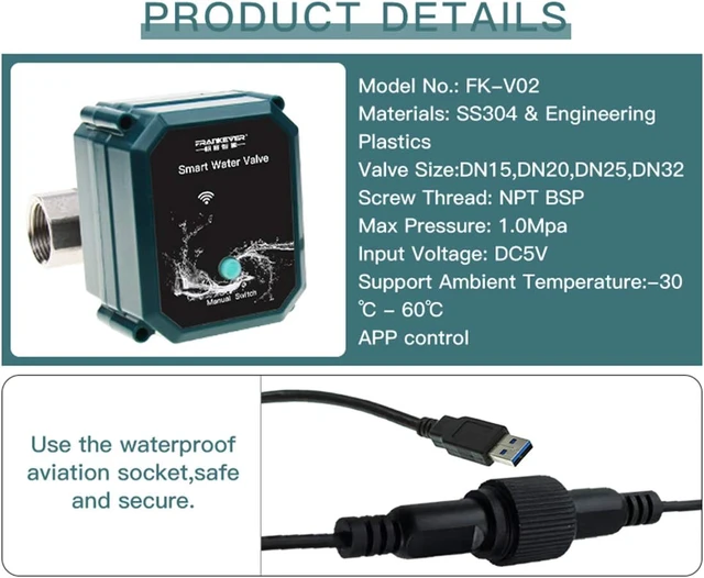 Alt view image 4 of 7 - DN15 Smart Water Valve WiFi Remote Control Faucet Timer 1/2" Hose