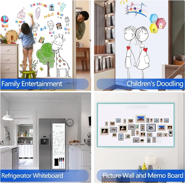Alt view image 6 of 7 - Self-Adhesive Magnetic Dry Erase Whiteboard Sticker, 79" x 40"