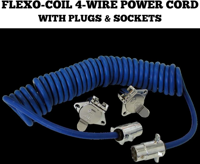 Alt view image 2 of 7 - 164 Flexo-Coil 4-Wire Power Cord with Plugs & Sockets Included