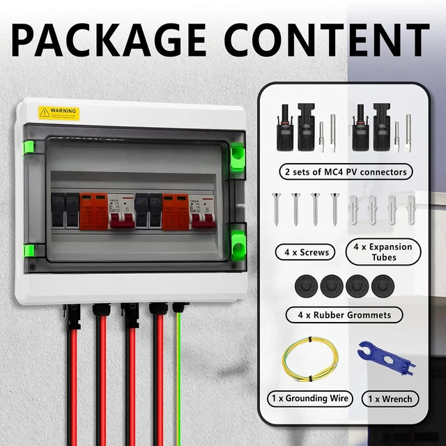 Alt view image 3 of 7 - DC500V 32A 2 Strings Solar Combiner Box 2-In-2-Out