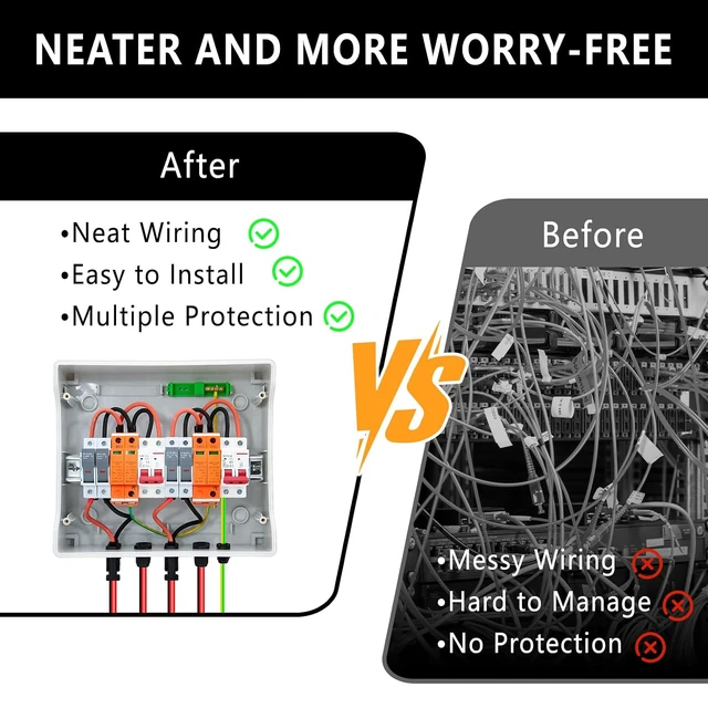Alt view image 7 of 7 - DC500V 32A 2 Strings Solar Combiner Box 2-In-2-Out