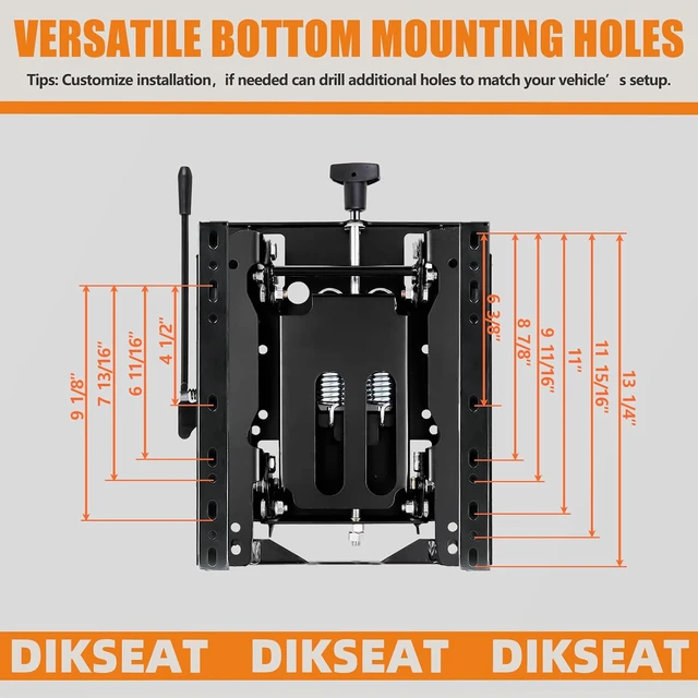 Alt view image 4 of 7 - Universal Seat Suspension Kit with Seat Sliding Rail, Low Profile Heavy-Duty for Zero Turn Lawn Mower Tractor, Skid Steer, Forklift, Bulldozer, Compatible with Most Zero Turn Mowers - 1 Year Warranty
