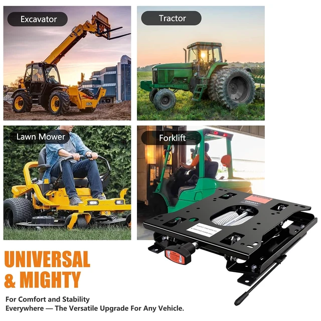 Alt view image 7 of 7 - Universal Seat Suspension Kit with Seat Sliding Rail, Low Profile Heavy-Duty for Zero Turn Lawn Mower Tractor, Skid Steer, Forklift, Bulldozer, Compatible with Most Zero Turn Mowers - 1 Year Warranty